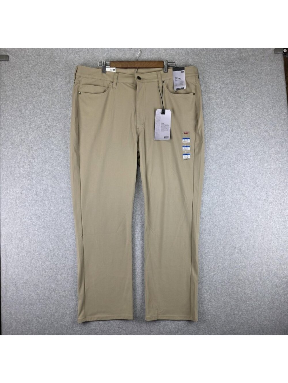 Levi's 514 Tech Pants Mens 40x30 Beige Straight Stretch Performance NWT